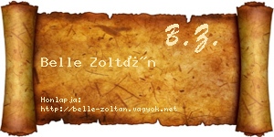 Belle Zoltán névjegykártya