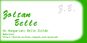 zoltan belle business card