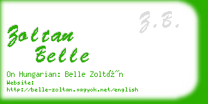 zoltan belle business card